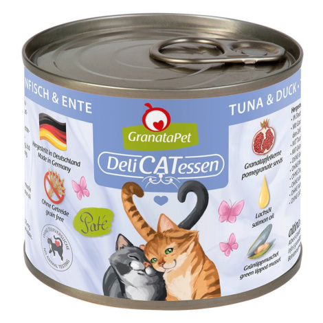 GranataPet pro kočky – Delicatessen konzerva tuňák a kachna 6× 200 g