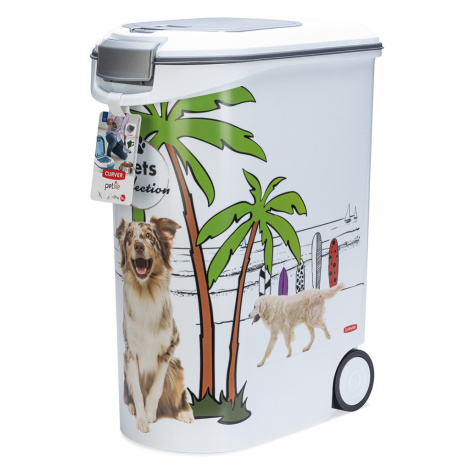 Curver zásobník na krmivo pro psy - design palmy: až 20 kg suchého krmiva (54 l)