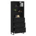 vidaXL Skříň highboard černá 69,5 x 34 x 180 cm kompozitní dřevo