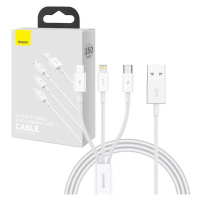 Kabel Quick Charge USB to M+L+C  Baseus Superior Data 3.5A 1m (White)