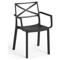 Černá plastová zahradní židle Metalix – Keter