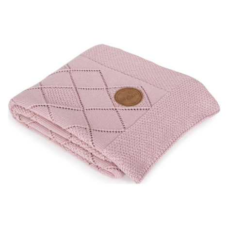 CEBA Deka pletená v dárkovém balení 90x90 rýžový vzor růžová CebaBaby