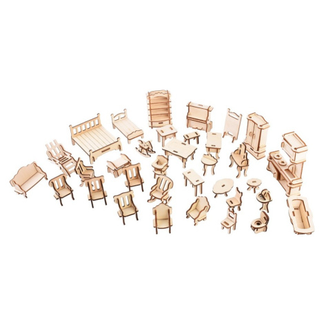 Woodcraft construction kit Dřevěné 3D puzzle Nábytek