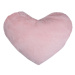 Dekorační polštář Srdce 30x40 cm, růžový, imitace králičí kožešiny