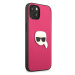 Karl Lagerfeld KLHCP13SPKMP hard silikonové pouzdro iPhone 13 Mini 5.4" pink Leather Ikonik Karl