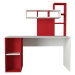 Kalune Design Psací stůl CORAL bílý/červený