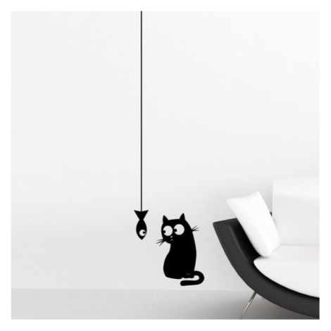 Samolepicí dekorace Crearreda WA S Cat & Fish 59159 Kočka s myší
