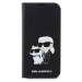 Karl Lagerfeld PU Saffiano Karl and Choupette NFT flipové pouzdro pro iPhone 14 Pro černé