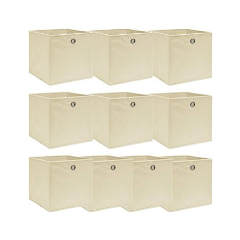 Shumee Úložné boxy 10 ks 32 × 32 × 32 cm textil, krémové
