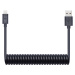CONNECT IT Wirez Apple Lightning - USB spirálový flexibilní kabel, 1,2 m, černý - CI-682
