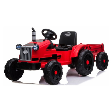 mamido  Dětský elektrický traktor s vlečkou T1 červený