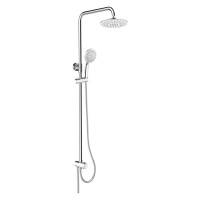 MEREO Sprchový set s tyčí, hadicí, ruční a talíř. kulatou sprchou, bílá CB95001SW1