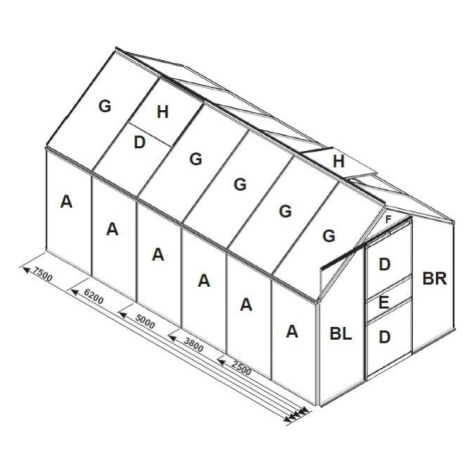 Náhradní prosklení pro skleník VITAVIA VENUS 7500 PC 6 mm LG3113