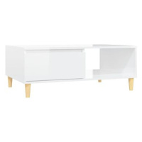 SHUMEE Konferenční stolek bílý vysoký lesk 90 × 60 × 35 cm dřevotříska, 806001