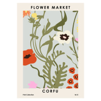 Ilustrace Flower Market Corfu, NKTN, 30 × 40 cm