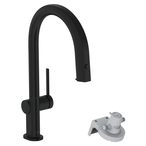 Dřezová baterie Hansgrohe Aqittura bez výpusti matná černá 76803670