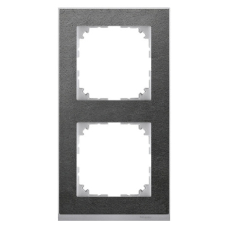 Schneider Electric Merten M-Pure Decor dvojrámeček Slate/Aluminium MTN4020-3669