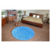 Dywany Lusczow Kulatý koberec SHAGGY Hiza 5cm modrý