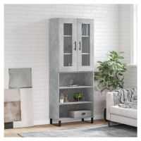 vidaXL Skříň highboard betonově šedá 69,5x34x180 cm kompozitní dřevo