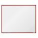 boardOK Bílá magnetická tabule s keramickým povrchem 150 × 120 cm, červený rám
