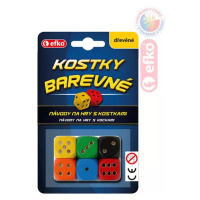 EFKO DŘEVO Hra kostky hrací barevné dřevěné set 6ks na kartě