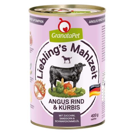GranataPet Liebling's Mahlzeit hovězí Angus a dýně, cuketa, rakytník, olej z černého kmínu 6× 40