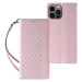 Magnet Strap Case iPhone 14 Pro flip cover wallet mini lanyard stand pink