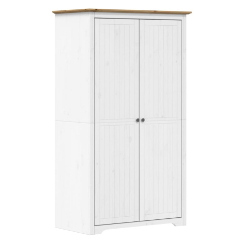 vidaXL Šatní skříň BODO bílá a hnědá 99x53,5x173 cm masivní borovice