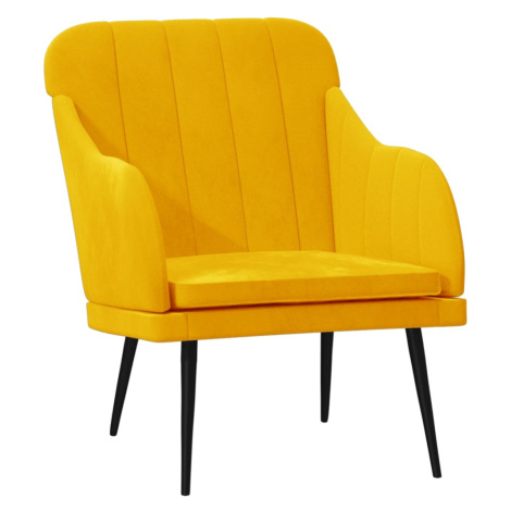 vidaXL Křeslo žluté 63 x 76 x 80 cm samet