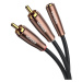 Ugreen AV198 3.5 mm Jack samice / 2RCA samec audio kabel 5m Brown