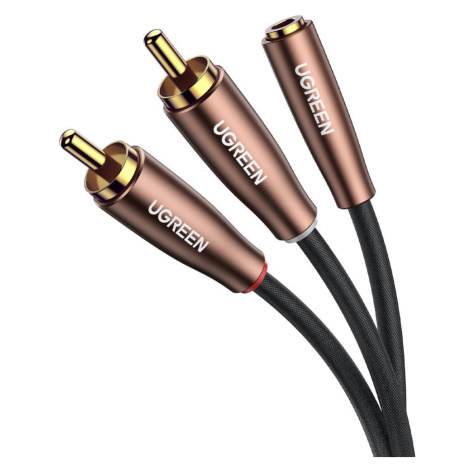 Ugreen AV198 3.5 mm Jack samice / 2RCA samec audio kabel 5m Brown