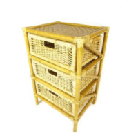 Ratanový prádelník 3 zásuvky - světlý med