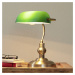 Lindby Milenka - lampa na psací stůl se zeleným stínidlem