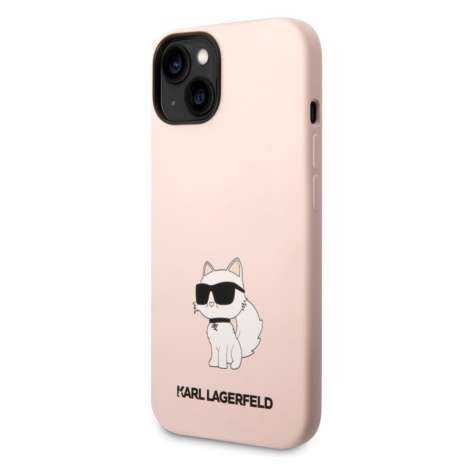 Pouzdro Karl Lagerfeld Liquid Silicone Choupette NFT zadní kryt pro Apple iPhone 14 PLUS Pink
