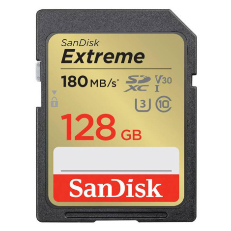 Paměťová karta SANDISK EXTREME SDXC 128 GB 180/90 MB/s UHS-I U3 (SDSDXVA-128G-GNCIN)