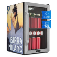 Klarstein Beersafe 70 Birra Milano Edition, lednice, 70 litrů, 3 police, panoramatické skleněné 