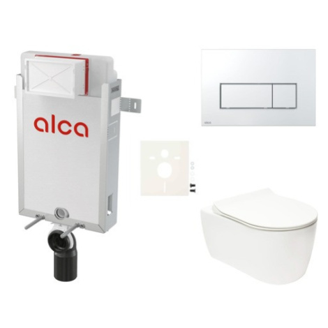 Cenově zvýhodněný závěsný WC set Alca k zazdění + WC Glacera Alfa SIKOAA8 Alcaplast