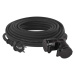 Venkovní prodlužovací kabel 25 m / 2 zásuvky / černý / guma / 230 V / 1,5 mm2