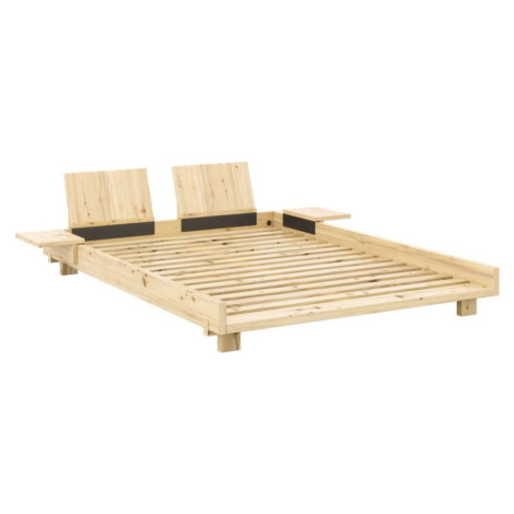 Dvoulůžková postel z borovicového dřeva s roštem v přírodní barvě 140x200 cm Social Bed – Karup  Karup Design