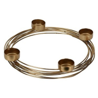 H&L Ring Svícen na čajové svíčky 26 cm zlatý