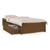 Rám postele se zásuvkami medově hnědý 90 × 200 cm, 3103466