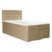 Čalouněná postel Johana 120x200, béžová, vč. matrace a topperu