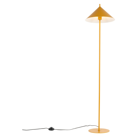 Designová stojací lampa žlutá - Triangolo QAZQA