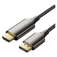 Vention Cotton Braided 8K DisplayPort Male to HDMI Male Cable 1.8M Black Zinc Alloy Type