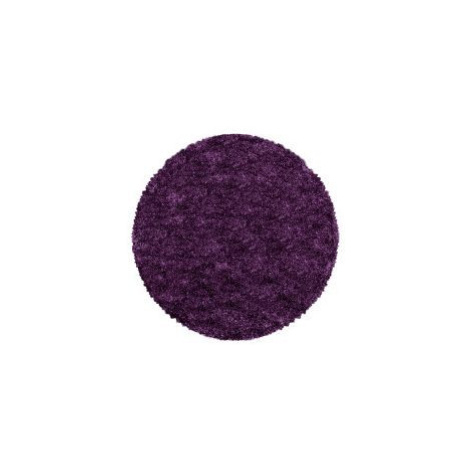 Kusový koberec Fluffy Shaggy 3500 lila kruh FOR LIVING