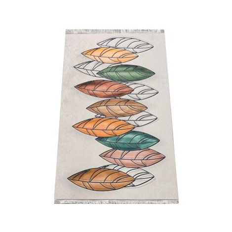 Kusový koberec Horeca New 102 béžový s listy 180 × 280 cm