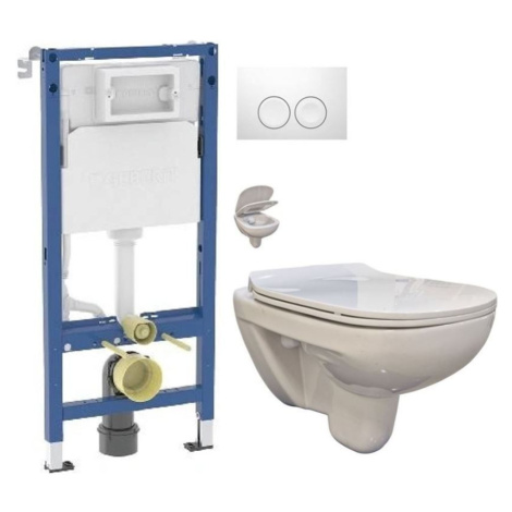 GEBERIT DuofixBasic s bílým tlačítkem DELTA21 + WC bez oplachového kruhu Edge + SEDÁTKO 458.103.