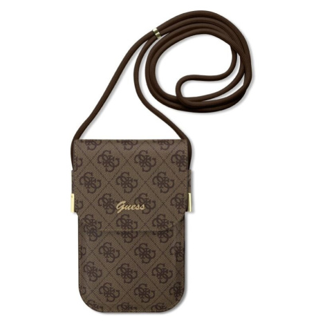 Pouzdro Guess PU 4G Metal Logo Script Phone Bag Brown