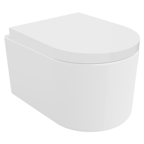 MEXEN/S Sofia Závěsná WC mísa Rimless Tornado včetně sedátka s slow, duroplast, bílá lesk 305402