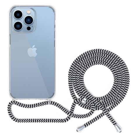 EPICO transparentní kryt se šňůrkou pro iPhone 13 Pro - černo-bílá, 60410101000020